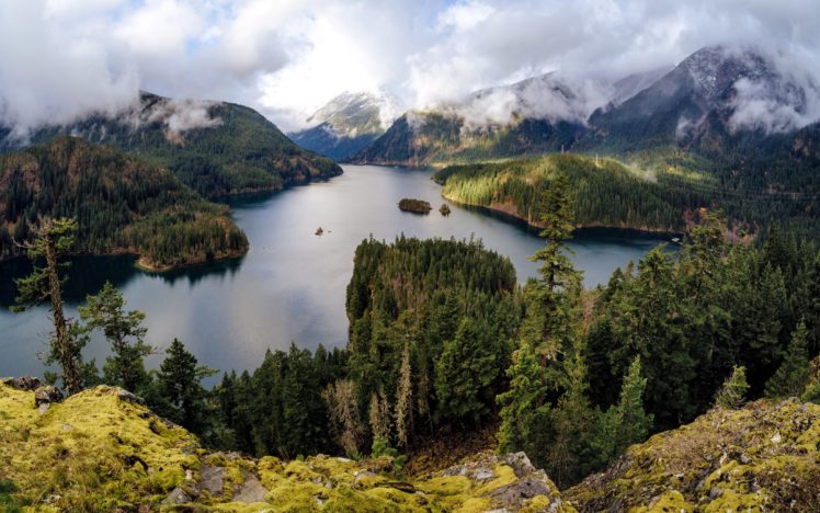 usa, Scenery, Lake, Mountains, Forests, Washington, North, Cascades, Nature HD Wallpaper Desktop Background