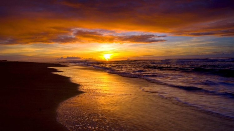 beach, Sea, Ocean, Beauty, Sky, Cloud, Sunset HD Wallpaper Desktop Background