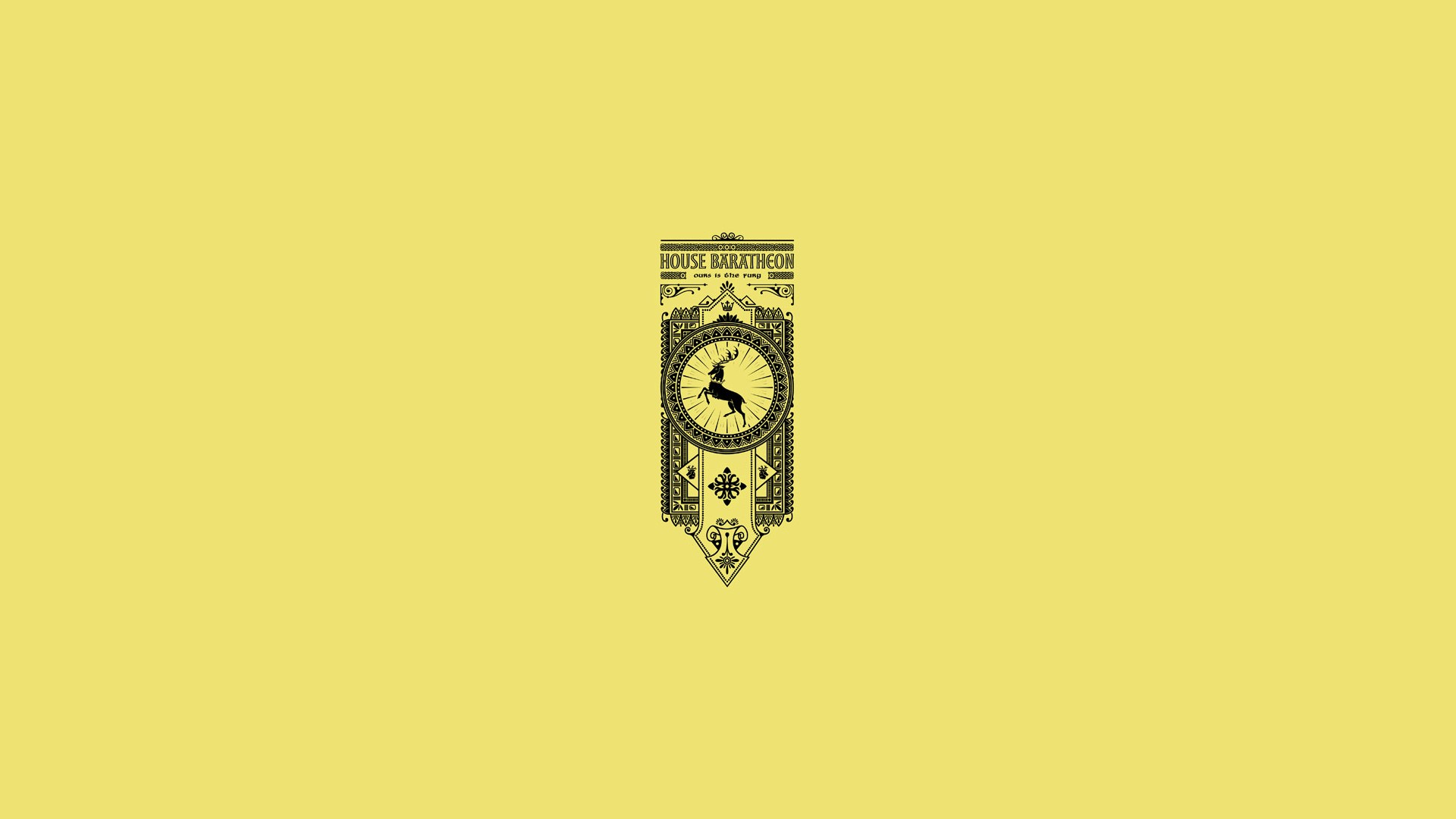game, Of, Thrones, Song, Of, Ice, And, Fire, Baratheon, Minimal, Yellow Wallpaper