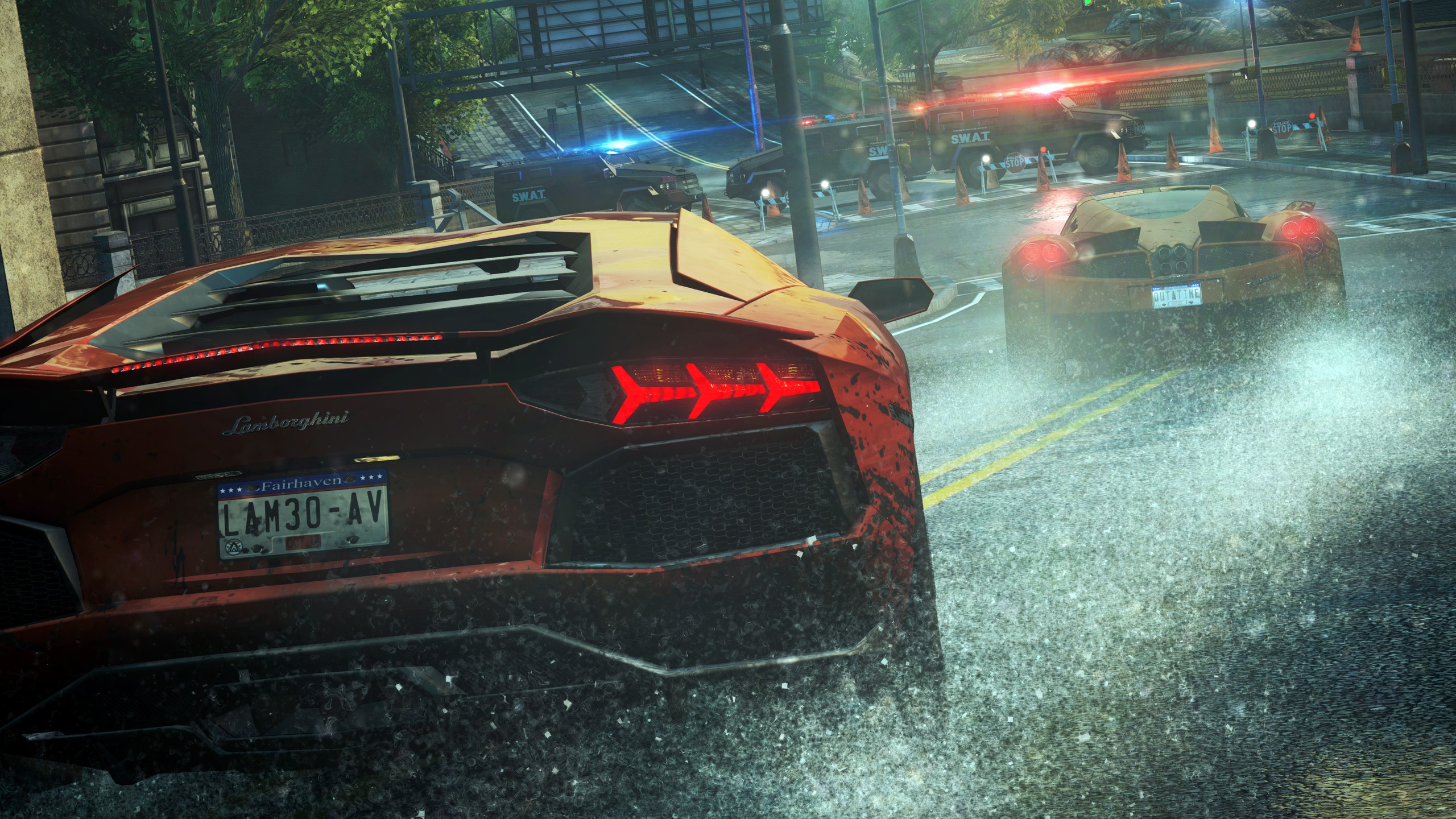 pagani, Huayra, Lamborghini, Aventador, Need, For, Speed, Rain, Blockade Wallpaper