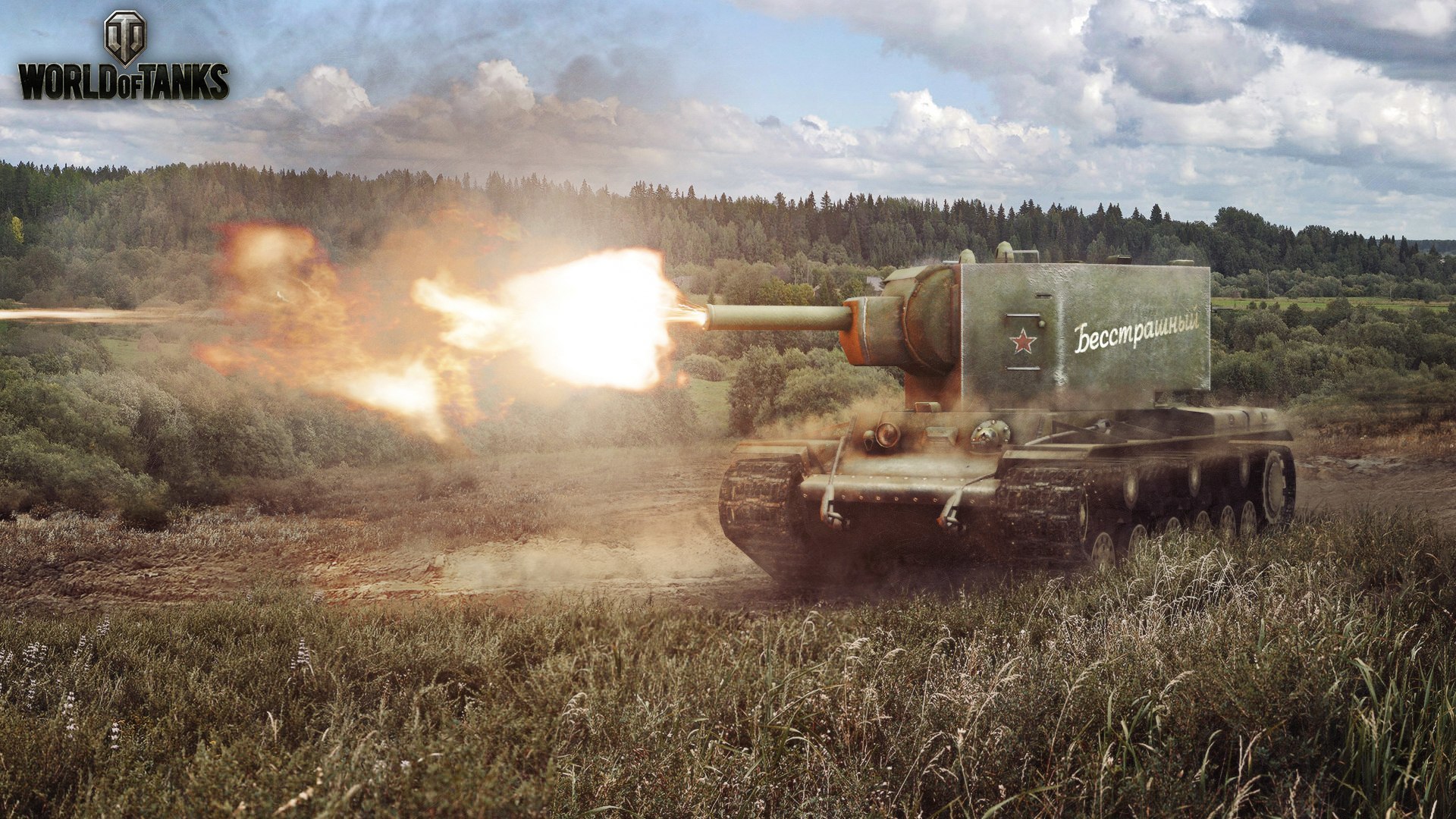 world, Of, Tanks, Tank, Kb 2, Firing, Grass, Games, Military Wallpaper
