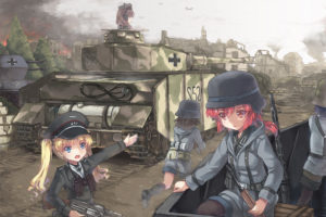 girls, Und, Panzer, Gun, Hat, North, Abyssor, Original, Uniform, Weapon