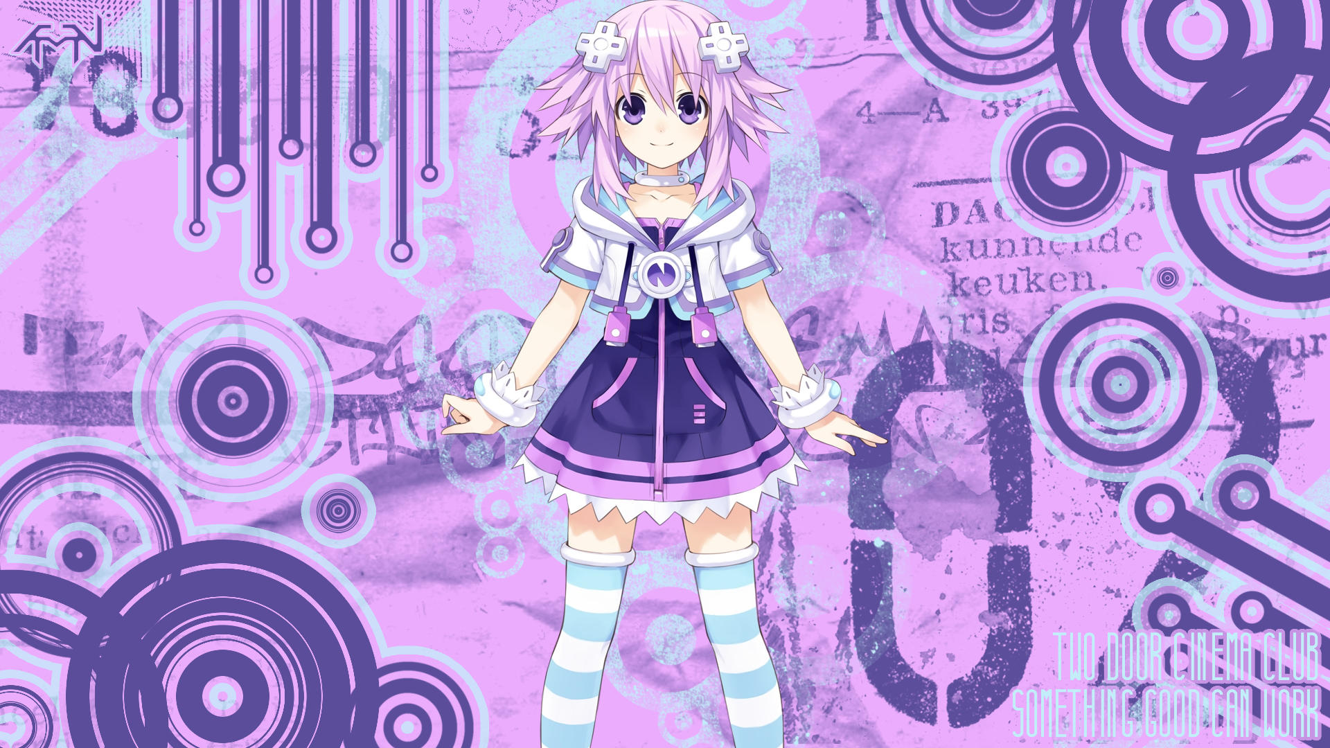 hyperdimension, Neptunia, Neptune, Purple, Eyes, Purple, Hair, Short, Hair, Thighhighs Wallpaper
