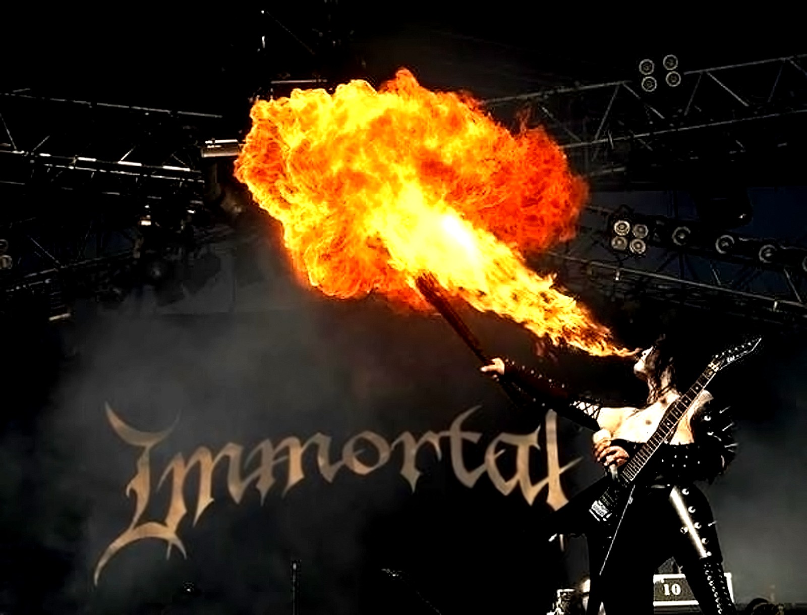 immortal, Black, Metal, Heavy, Groups, Bands, Hard, Rock, Concerts, Guitars, Fire, Flames Wallpaper