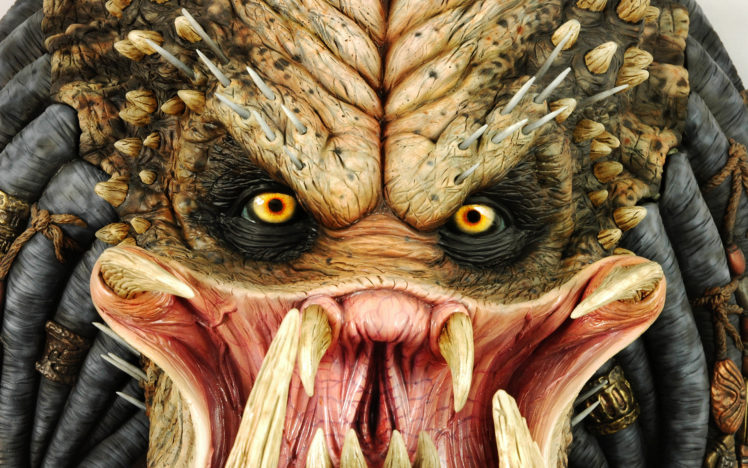 predator, Movies, Games, Aliens, Sci, Fi, Science, Fiction, Ugly, Fangs, Eyes, Face, Color, Detail, Monsters, Creatures, Enemy, Warriors, Soldiers HD Wallpaper Desktop Background