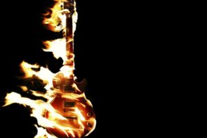 entertainment, Music, Guitars, Strings, Musical, Instuments, Fire, Flames