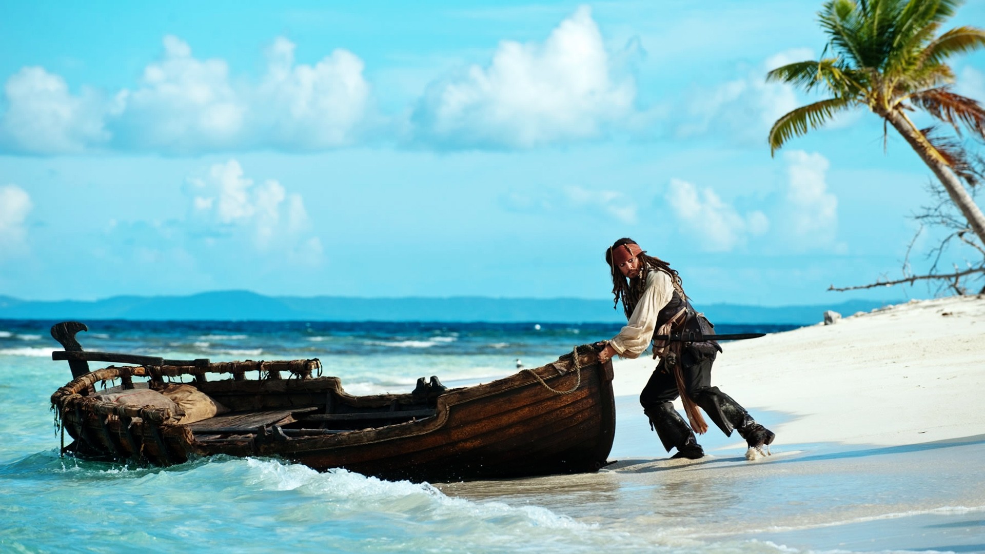 pirates, Of, The, Caribbean, On, Stranger, Tides, Johnny, Depp, Pirate, Fantasy, Humor, Funny, Comedy, Vehicles, Boats, Ship, People, Men, Males, Boy, Actor, Nature, Tropical, Sky, Clouds, Landscapes, Beaches, Sa Wallpaper