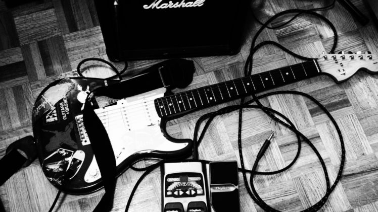 entertainment, Music, Guitars, Black, White, Amp, Strings, Tech Wallpapers  HD / Desktop and Mobile Backgrounds