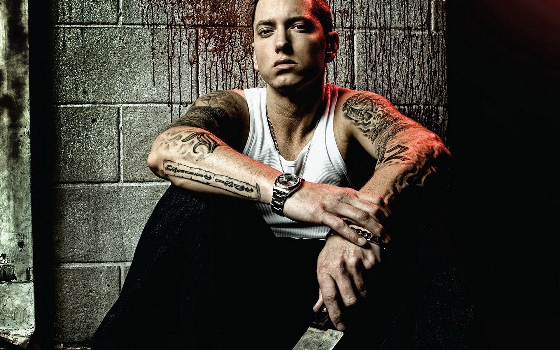 Eminem Entertainment Music Singer Musician Rapper Rap Hip Hop Urban Tattoo Men Males Blondes People Wallpapers Hd Desktop And Mobile Backgrounds