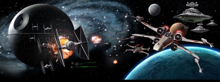 star, Wars, Multi, Monitor, Sci, Fi, Science, Battle, Death, Star, Outer, Space, Vehicles, Spaceships, Spacecrafts HD Wallpaper Desktop Background