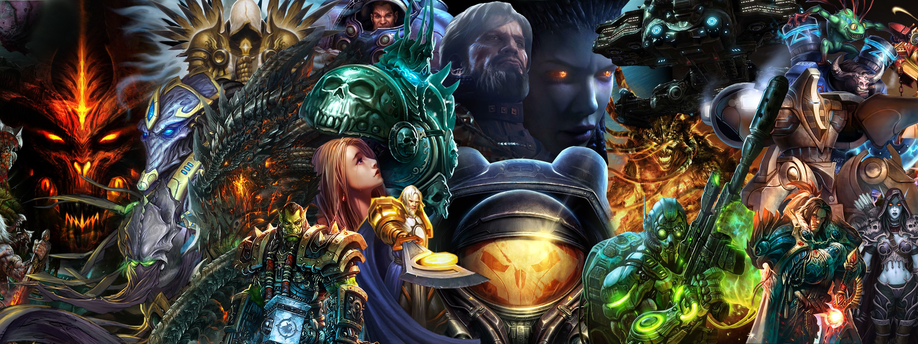 blizzard, Diablo, World, Of, Warcraft, Starcraft, Characters, Fantasy, Dual Wallpaper