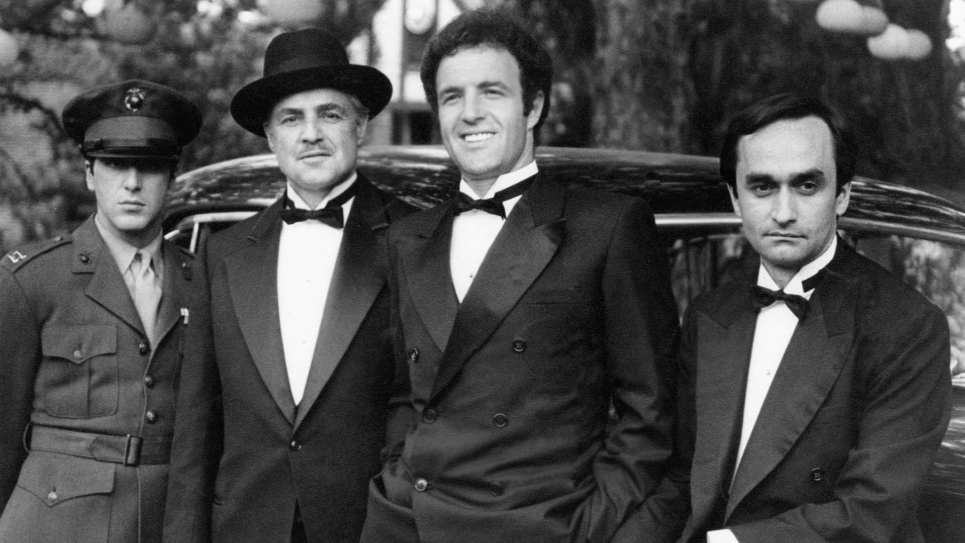 the, Godfather, Monochrome, Vito, Corleone, Marlon, Brando, Al, Pacino, Michael, Corleone, James, Caan, John, Caza, Men, Males, Actor, Mafia Wallpaper