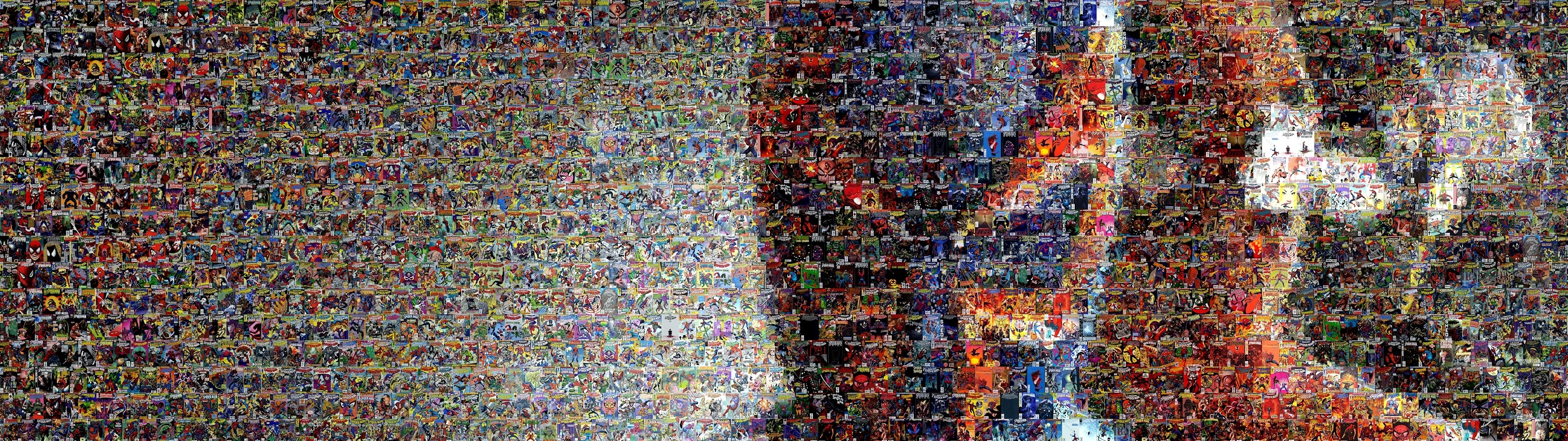 spiderman, Mosaic, Marvel, Comics, Collage, Multi, Dual, Screen Wallpaper