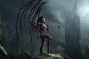 starcraft, Queen, Of, Blades, Dark, Demons, Fantasy, Dragons, Post, Apocalyptic, Buildings, Cities, Women, Females, Girls, Sci fi
