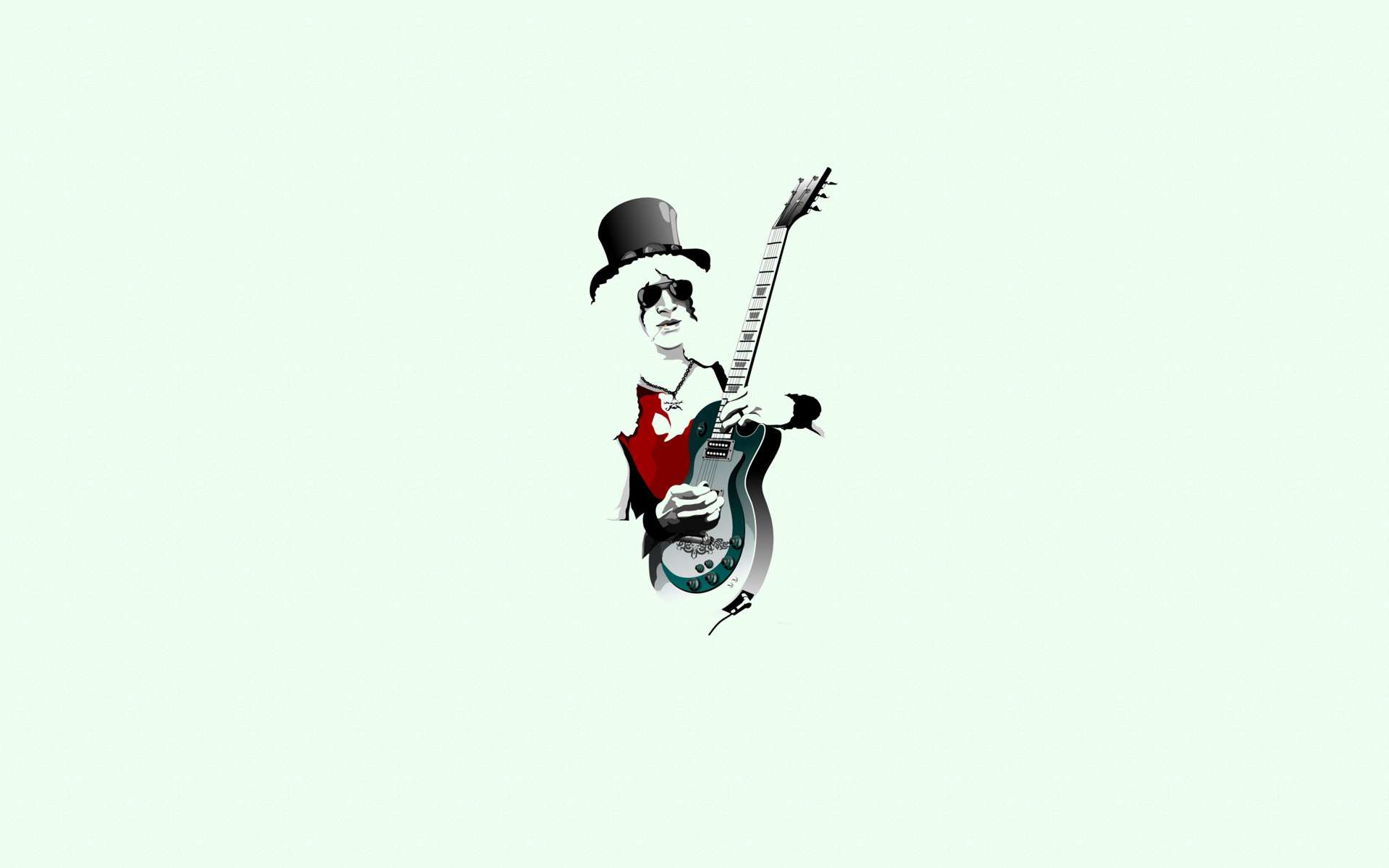 man, Guitarist, Guitar, Hat, Sunglasses, Chain, Minimalism, Slash, Guns, Roses Wallpaper