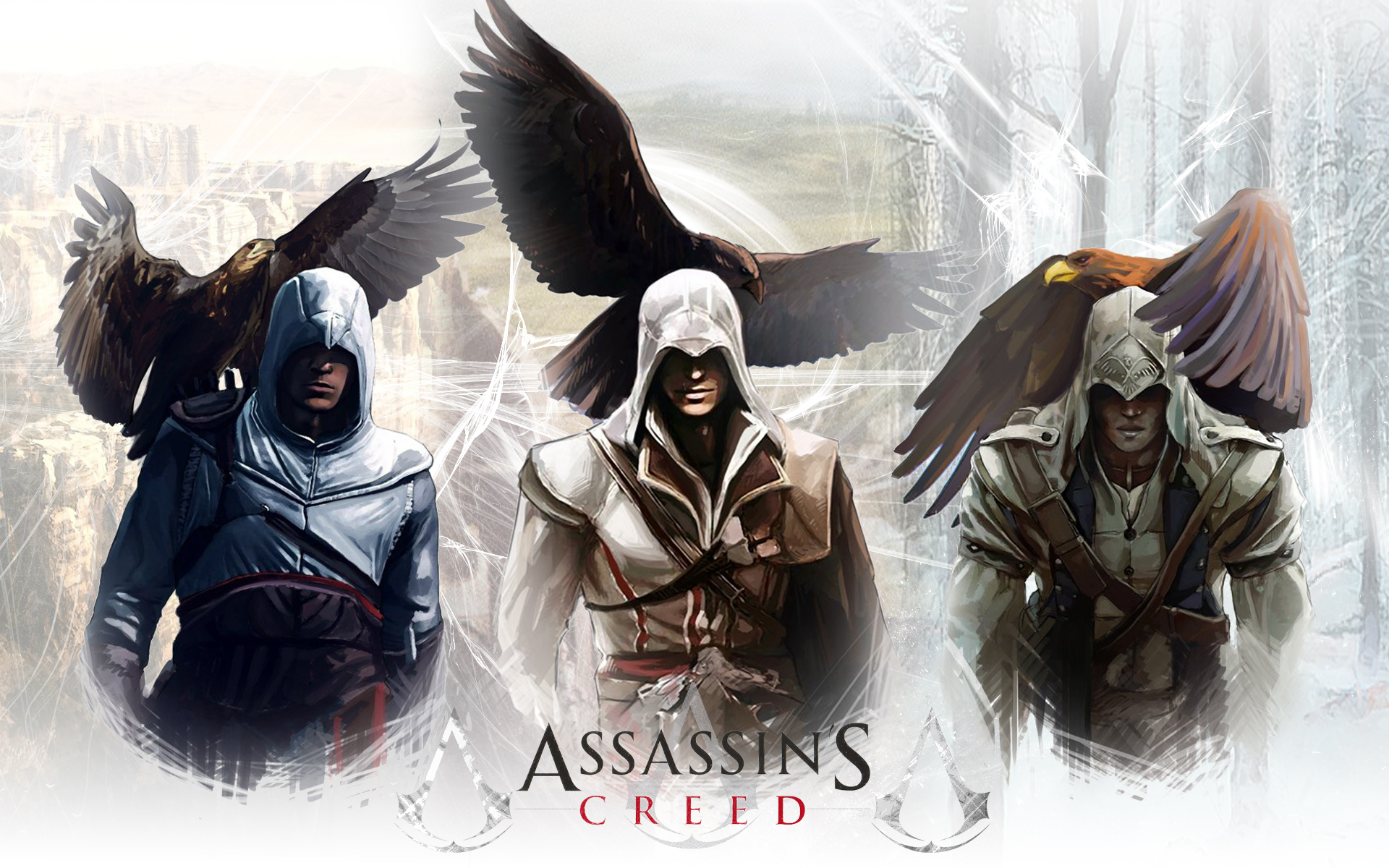 assassinand039s, Creed, Warriors, Eagles, Connor, Kenway, Games Wallpaper
