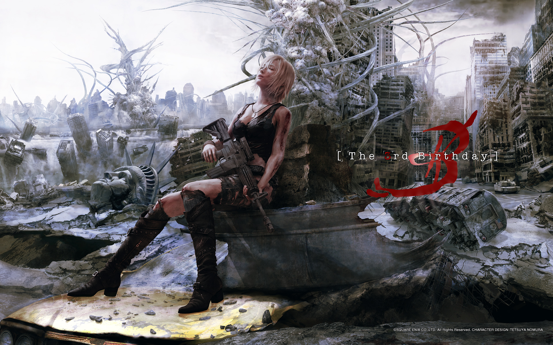 aya, Brea, Blonde, Hair, Blood, Gun, Parasite, Eve, Realistic, Scenic