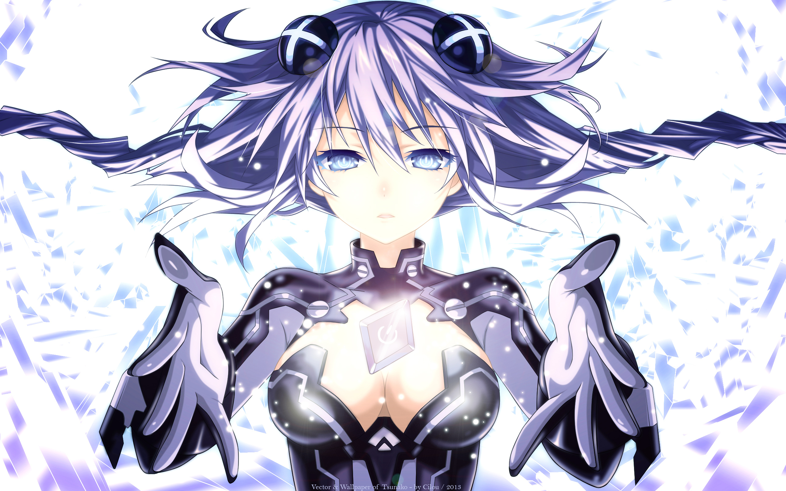 hyperdimension, Neptunia, Blue, Eyes, Purple, Hair, Purple, Heart, Tagme Wallpaper