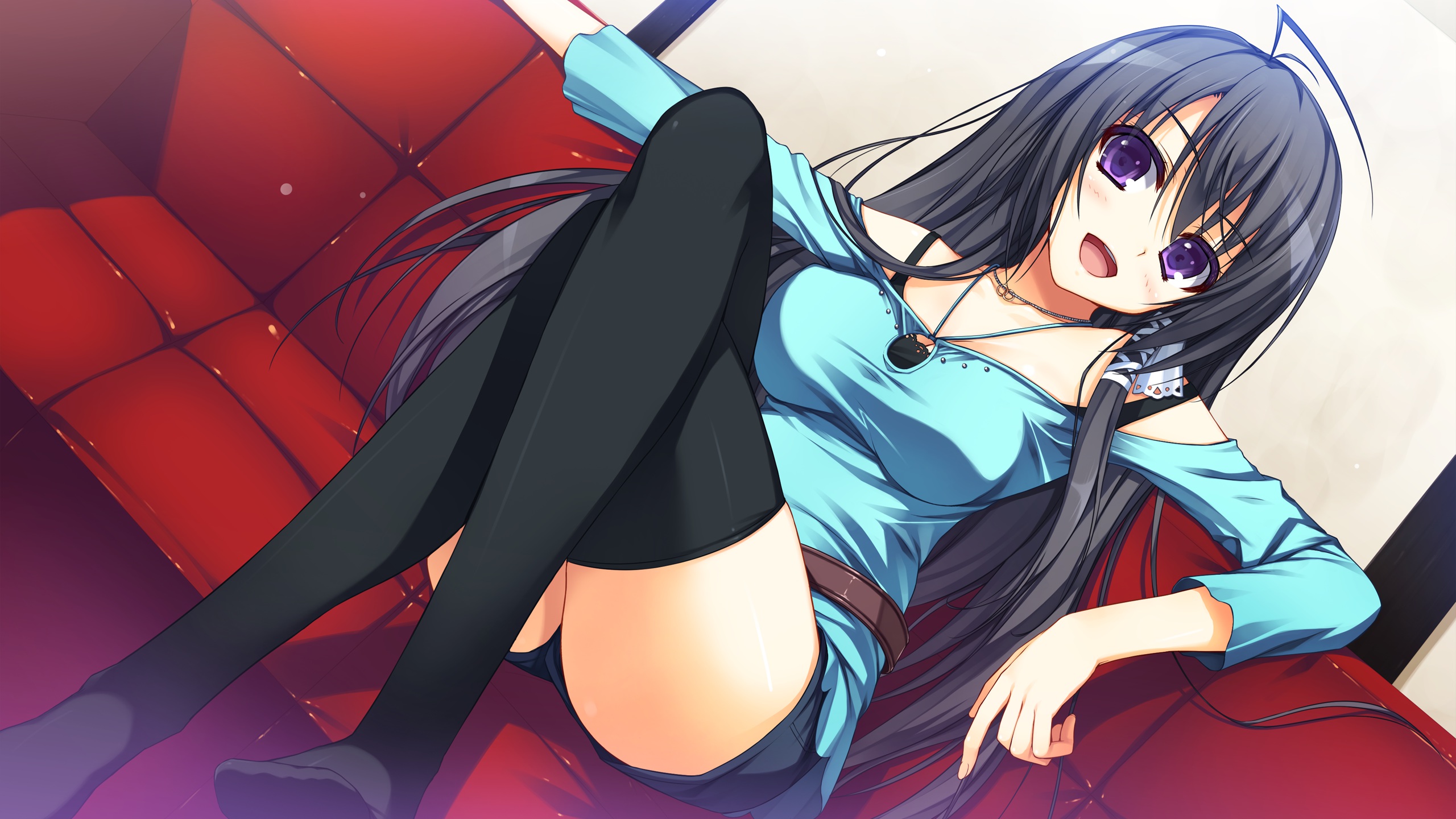 reminiscence, Black, Hair, Game, Cg, Long, Hair, Mizuno, Rin, Purple, Eyes,...