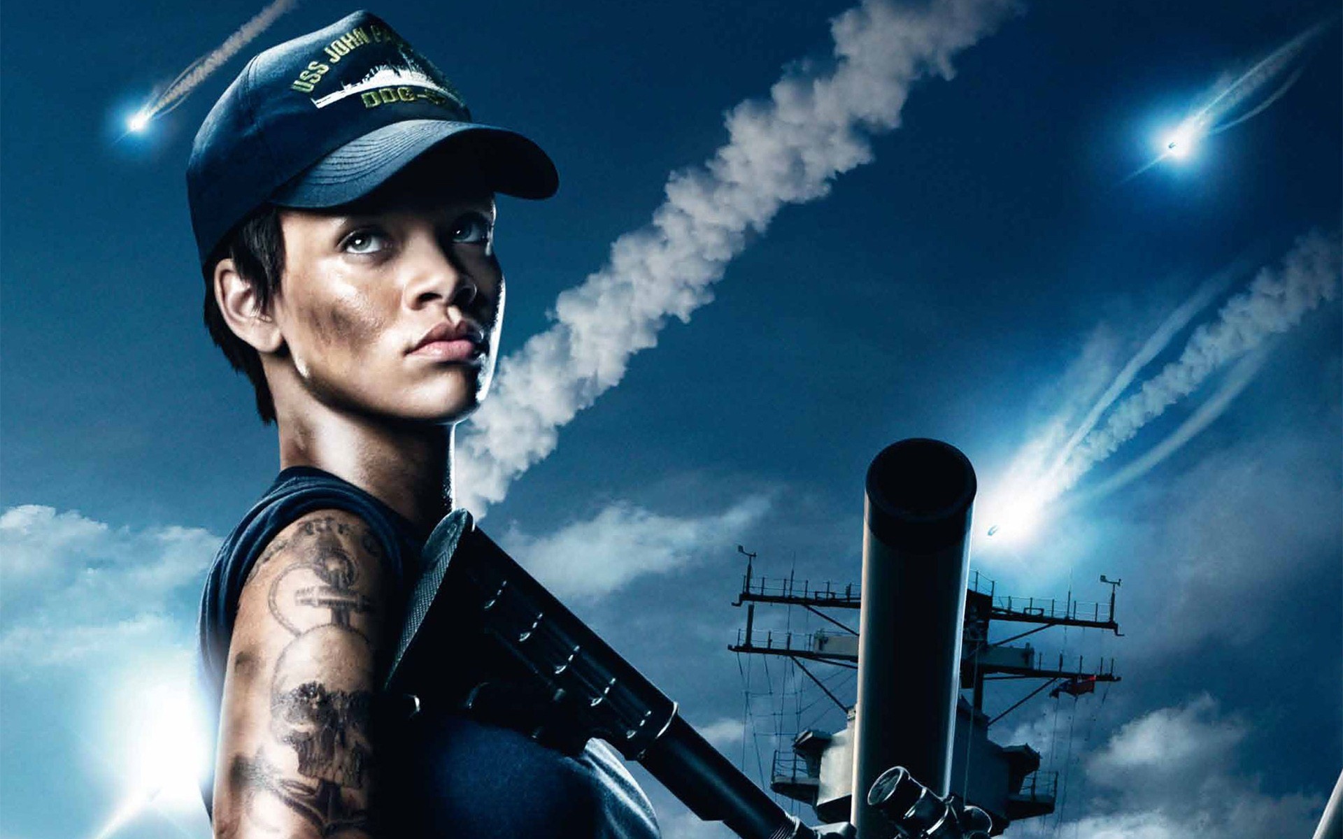 movies, Actress, Rihanna, People, Celebrity, Battleship, Girls, With, Guns, Singers, Skyscapes Wallpaper