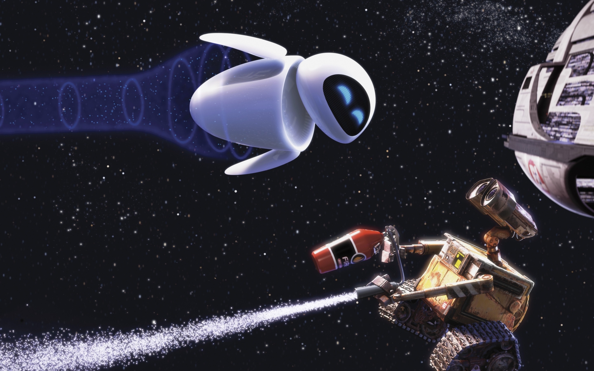wall e, And, Eve, In, The, Space Wallpaper