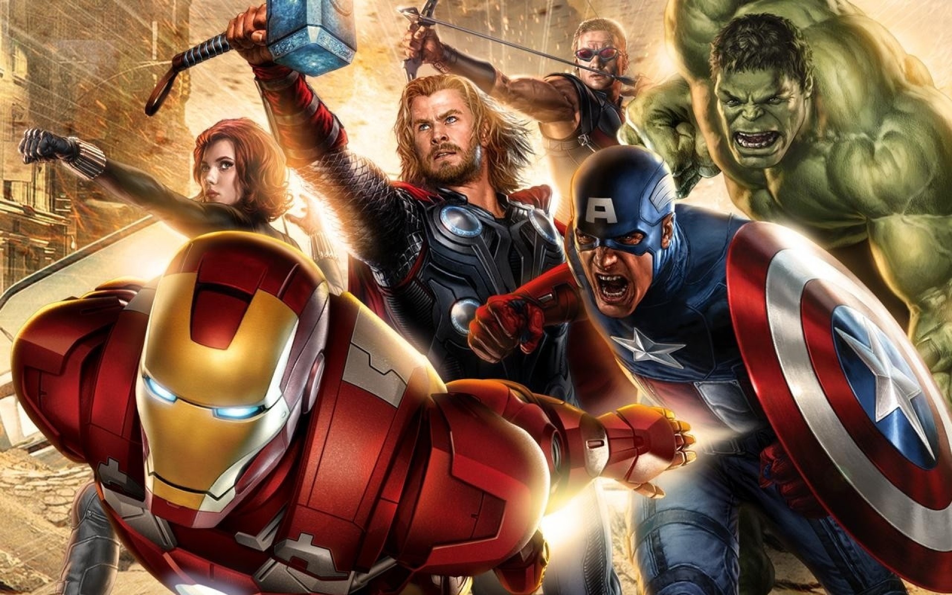 hulk,  comic, Character , Iron, Man, Thor, Captain, America, Black, Widow, Artwork, The, Avengers, Hawkeye, The, Avengers,  movie Wallpaper