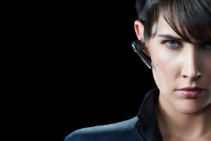women, Cobie, Smulders, Maria, Hill, The, Avengers,  movie , Black, Background, Bangs