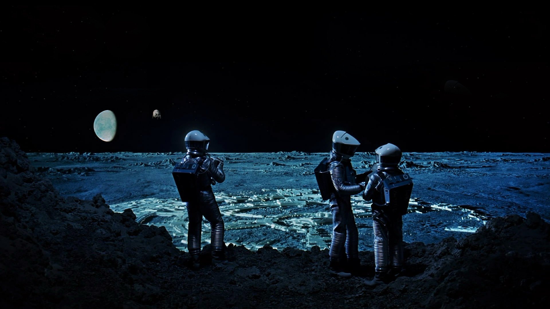 moon, Astronauts, 2001 , A, Space, Odyssey, Science, Fiction Wallpaper