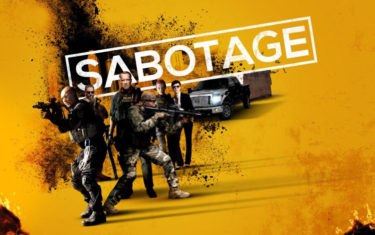 sabotage, Action, Crime, Drama, Movie, Film, Weapon, Gun, Poster HD Wallpaper Desktop Background