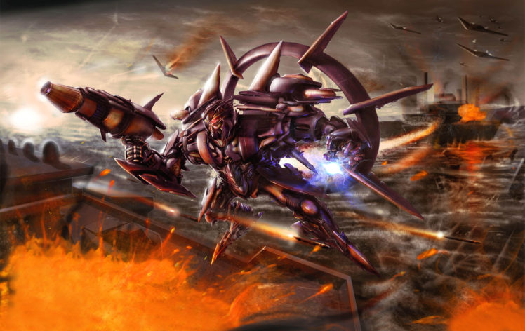 transformer, War, Explosions, Battles, Sci fi, Robots, Weapons, Video, Games, Mecha HD Wallpaper Desktop Background