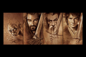 the, Lord, Of, The, Rings, The, Hobbit, Sword, Drawing, Gollum, Smeagol, Gandalf, Thorin
