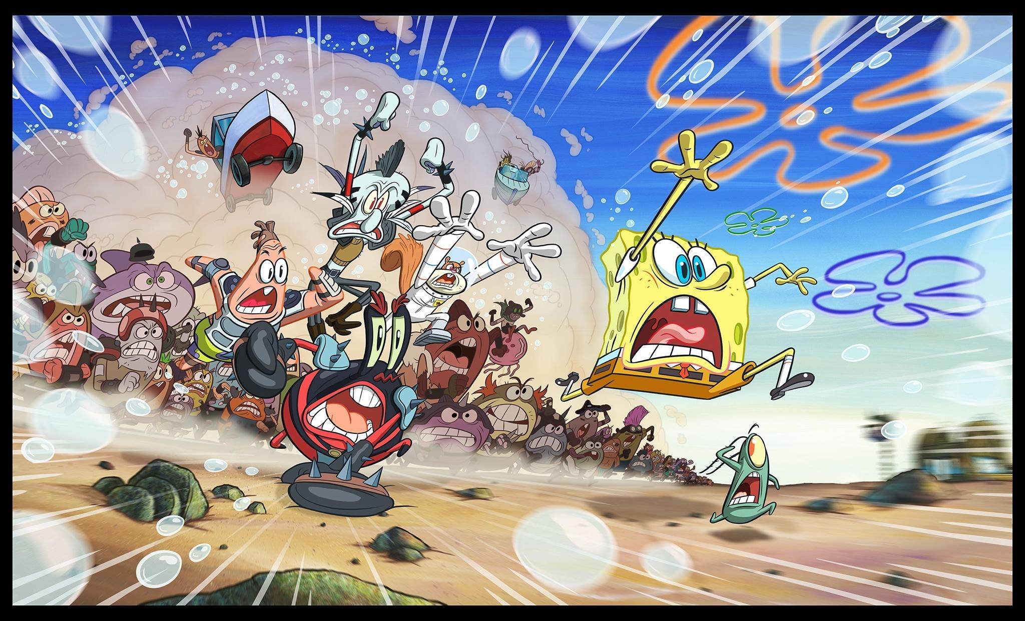 spongebob, Sponge, Out, Of, Water, Family, Cartoon, Animation, Family Wallpaper