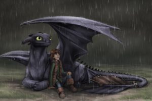 raining, Hiccup, And, Toothless