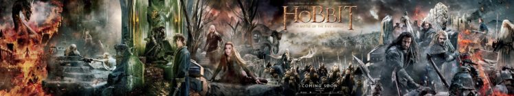triple, Monitor, Multi, Multiple, Screen, Movie, Film, Hobbit HD Wallpaper Desktop Background