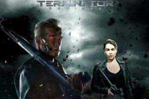 terminator, Genisys, Sci fi, Futuristic, Action, Fighting, Warrior, Robot, Cyborg, 1genisys, Poster