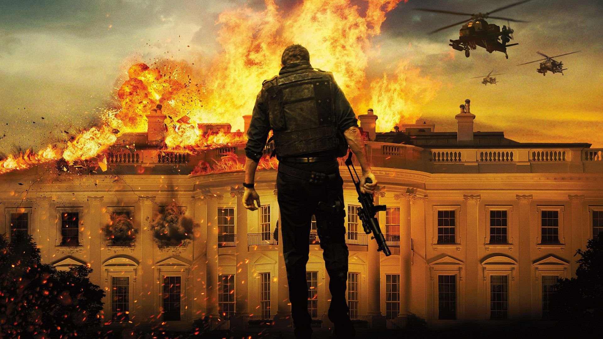olympus, Has, Fallen, Crime, Action, Thriller, Police, 1ohf, Fire, Flames Wallpaper