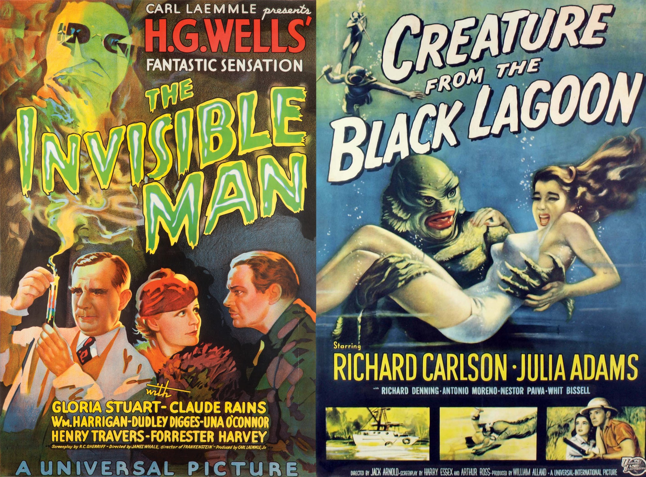 movie, Poster, The, Invisible, Man, Creature, From, The, Black, Lagoon Wallpaper