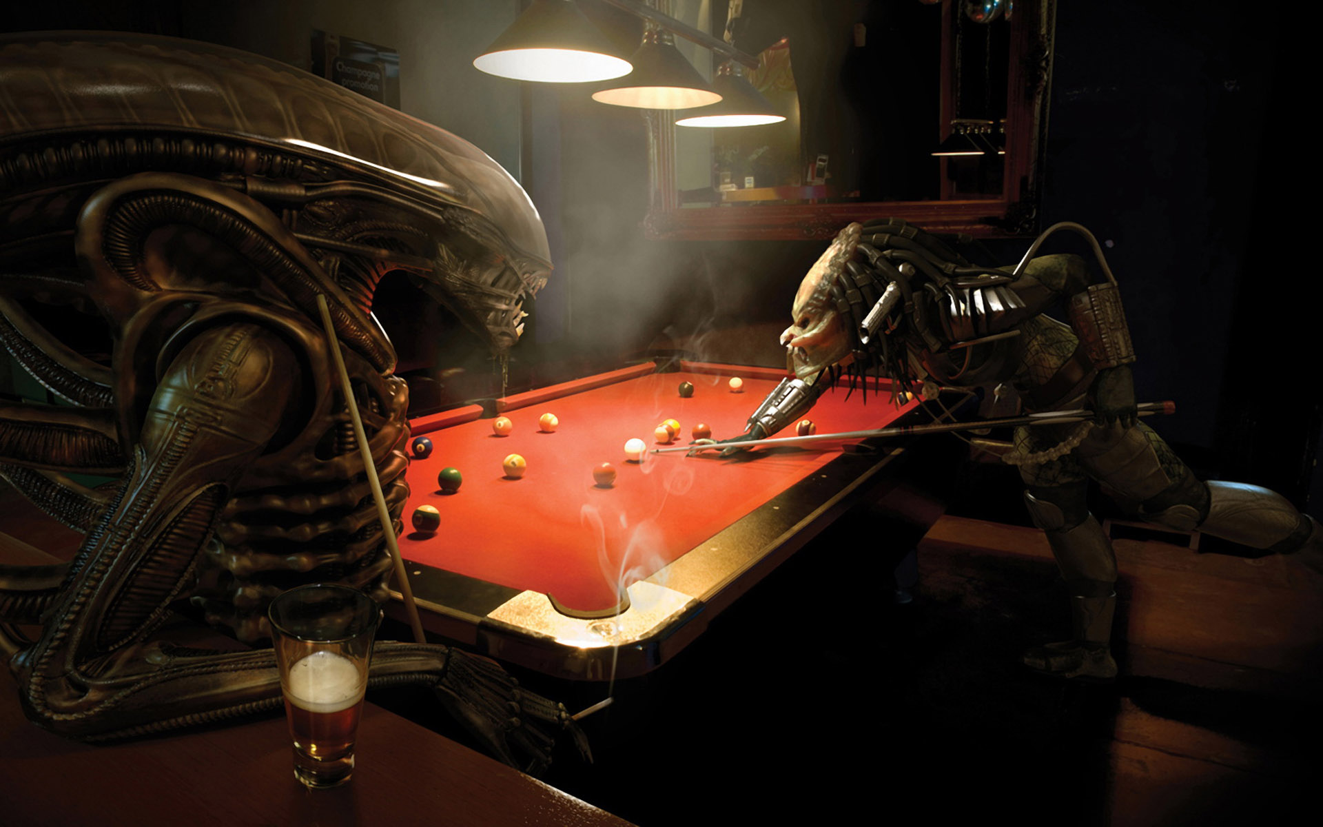 predator, Bar, Aliens, Vs, Predator, Movie, Billiards, Tables, Alien Wallpaper