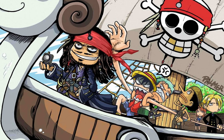One Piece Anime Roronoa Zoro Pirates Of The Caribbean Crossovers Captain Jack Sparrow Fan Art Monkey D Luffy Nami One Piece Sanji One Piece Wallpapers Hd Desktop And Mobile Backgrounds