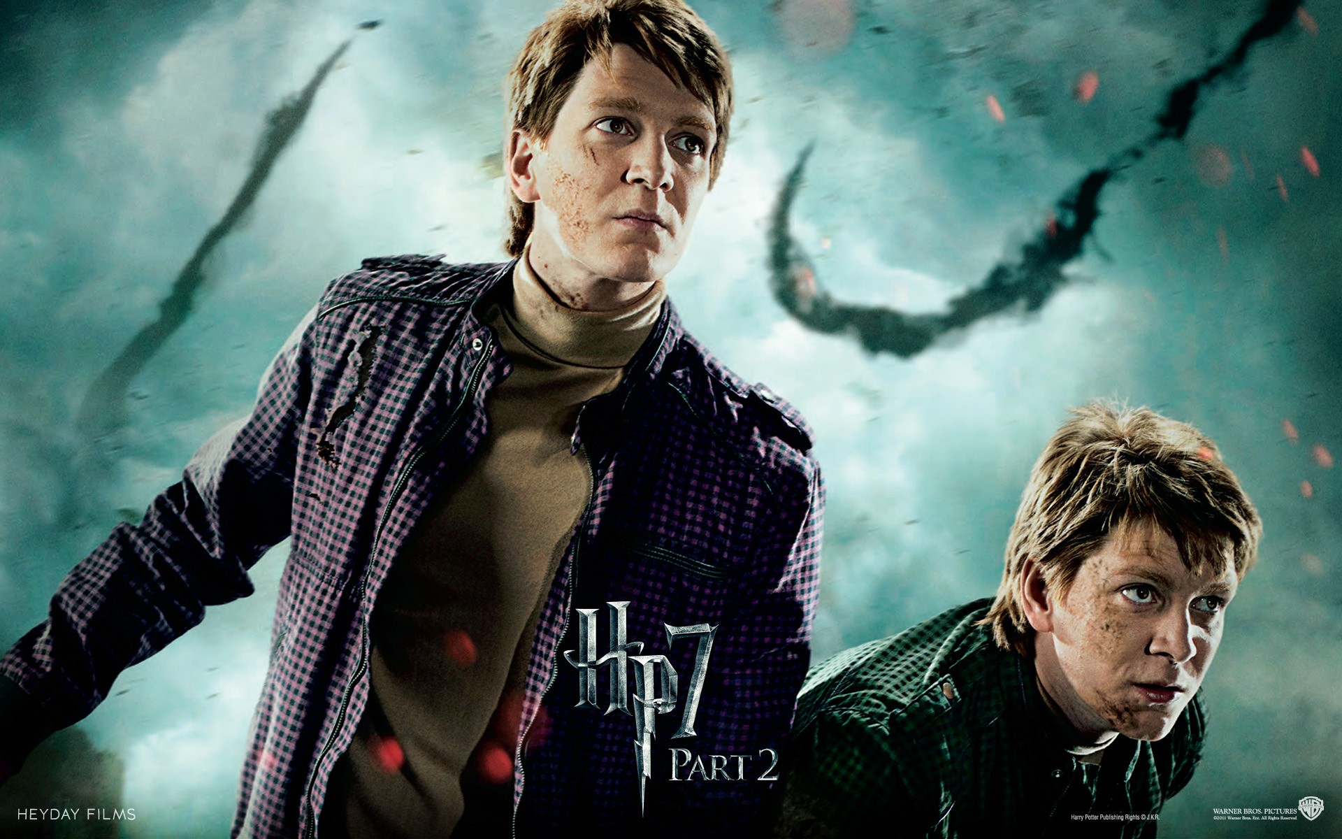 fantasy, Movies, Film, Harry, Potter, Magic, Harry, Potter, And, The, Deathly, Hallows, Movie, Posters, Fred, Weasley, George, Weasley, Oliver, Phelps, James, Phelps Wallpaper