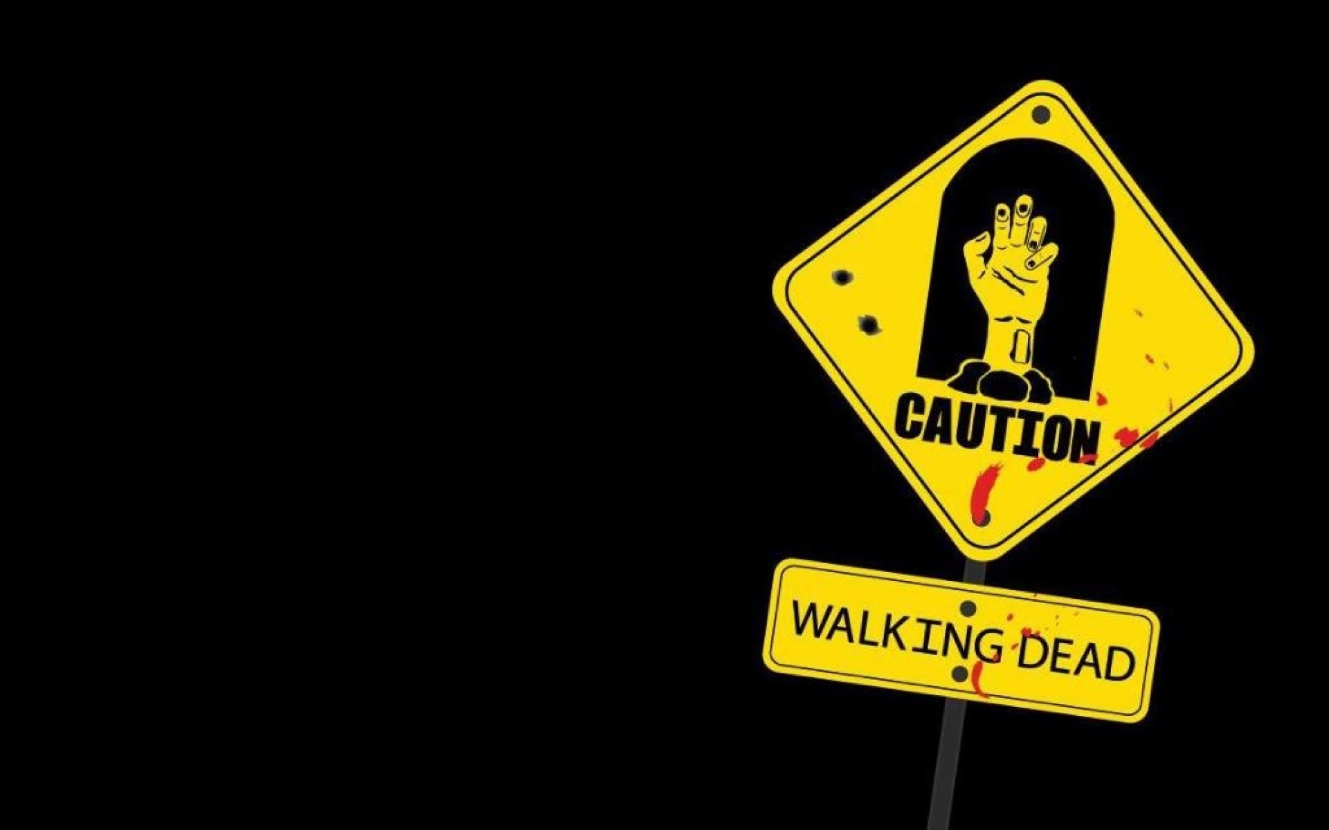 undead, Dead, Signs, The, Walking, Dead, Caution Wallpaper