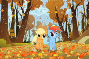 autumn, My, Little, Pony, Rainbow, Dash, Applejack
