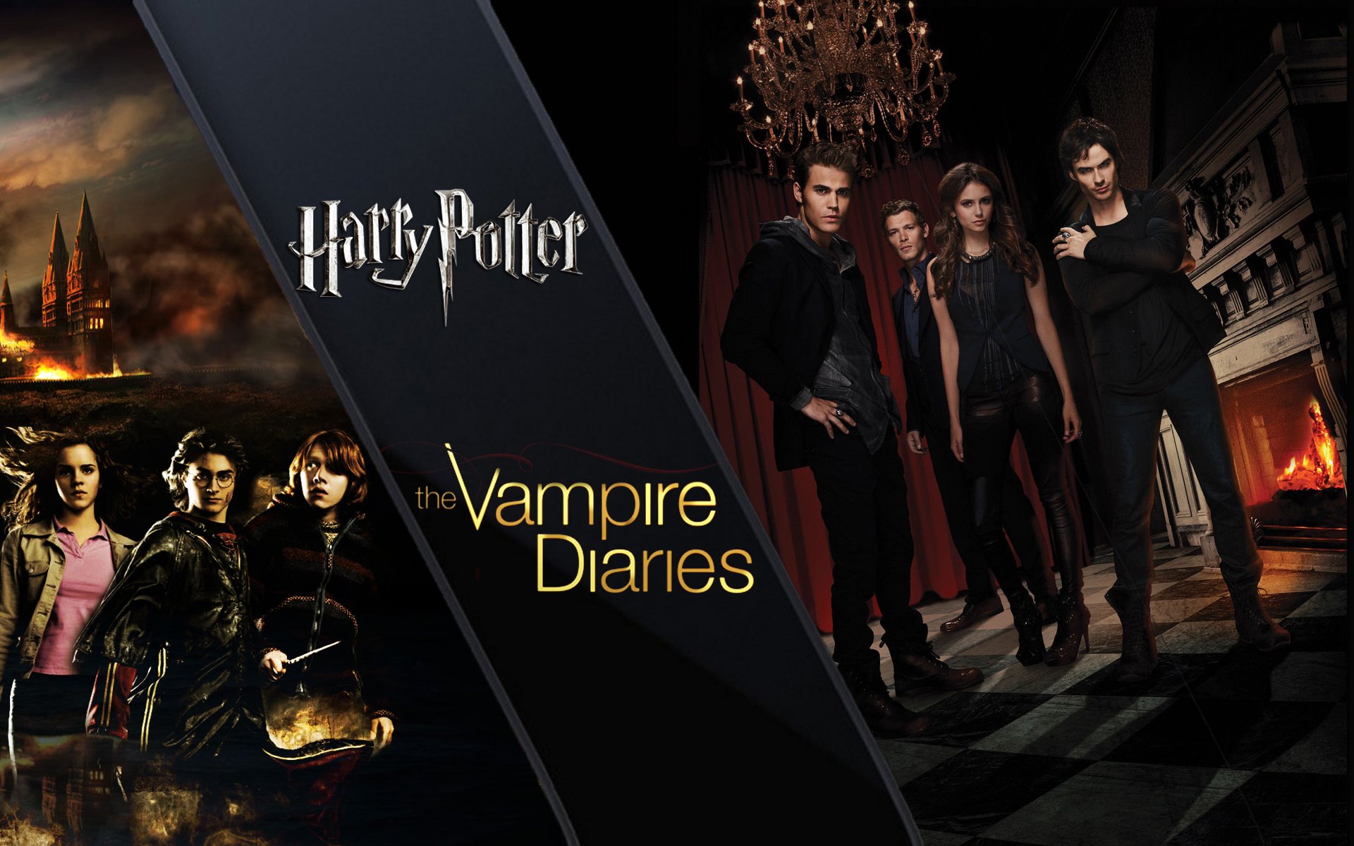 vampire, Diaries, Drama, Fantasy, Horror, Television, Series, Poster, Harry, Potter, Poster, Movie, Film Wallpaper