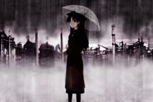 fate stay, Night, Tohsaka, Rin, Night, Rain, Anime, Umbrellas, Fate, Series