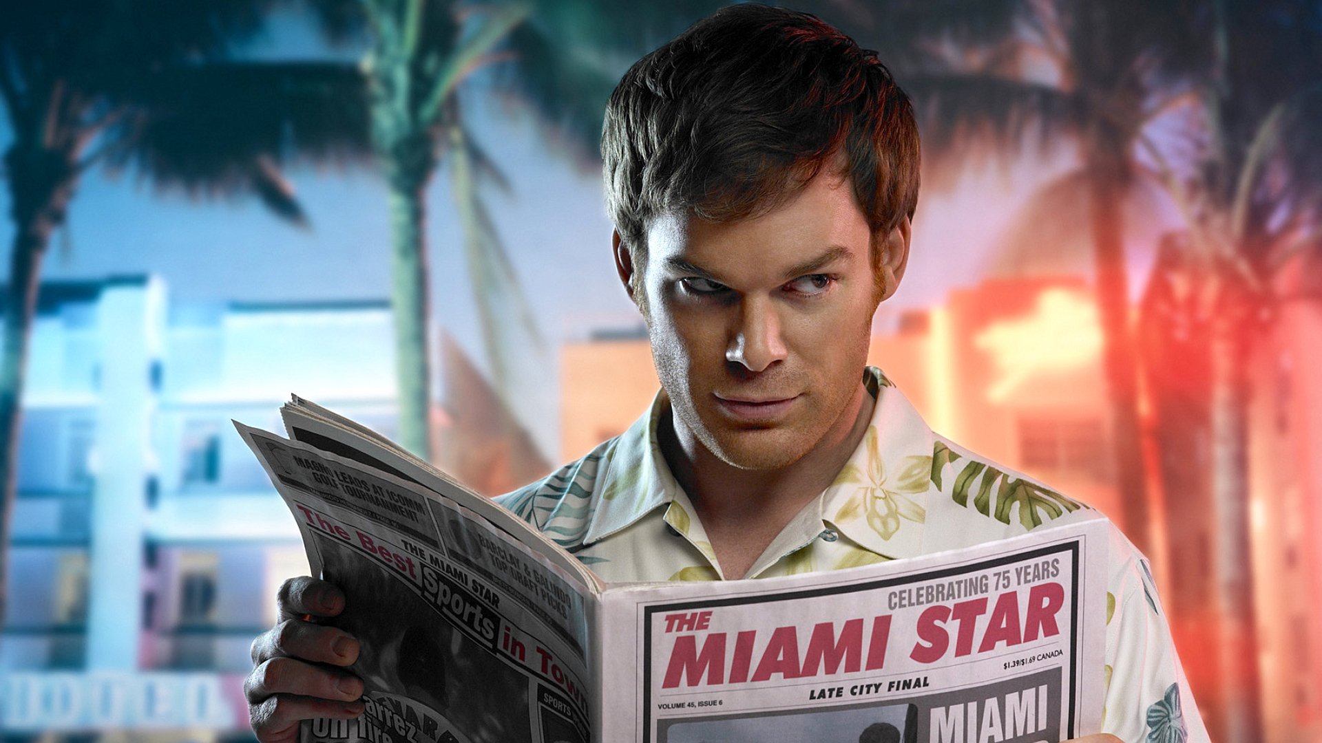dexter, Palm, Trees, Michael, C, , Hall, Newspapers, Dexter, Morgan Wallpaper