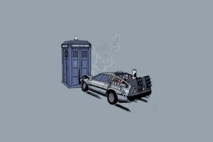 tardis, Back, To, The, Future, Time, Travel, Doctor, Who, Crossovers, Delorean, Dmc 12, Simple, Background
