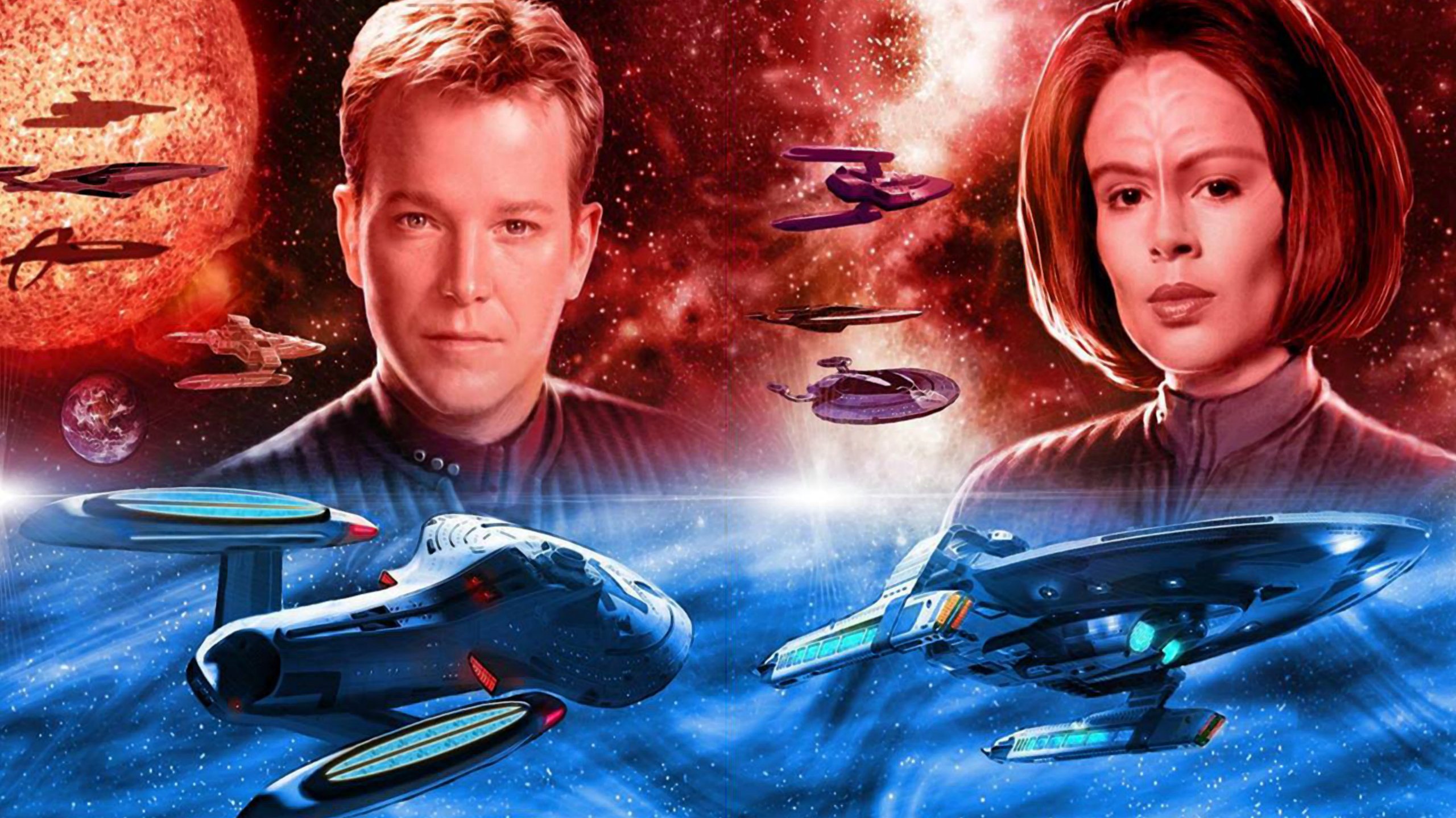 star, Trek, Voyager, Relaunch, Fleet Wallpaper