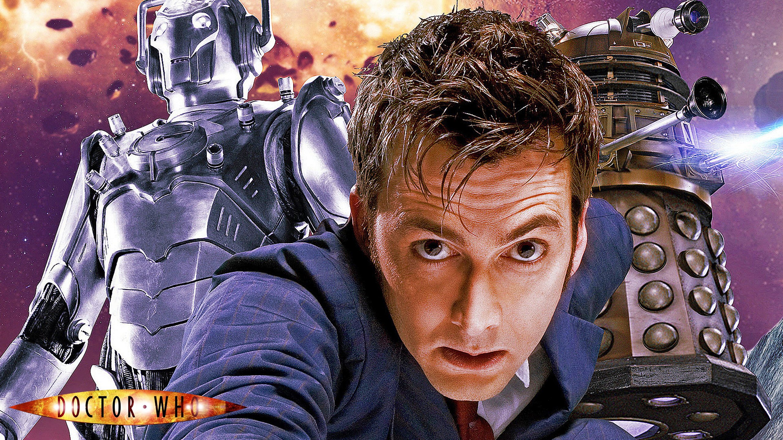 doctor, Who, Cyberman, And, Dalek Wallpaper