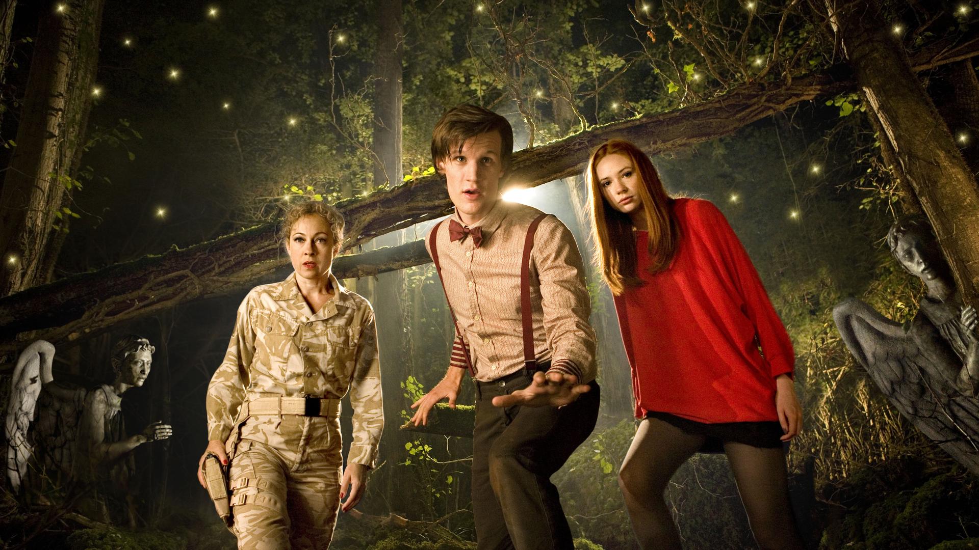 doctor, Who, Weeping, Angels, Trees, Forest Wallpaper