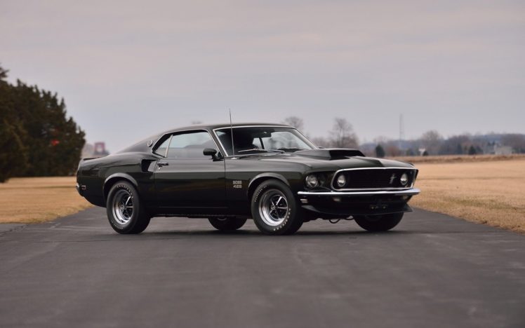 1969, Cars, Fastback, Ford, Mustang, Boss, 429, Black, Jade HD Wallpaper Desktop Background